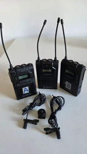 Kit Microfone Lapela Sem Fio Boya BY WM8 PRO K1
