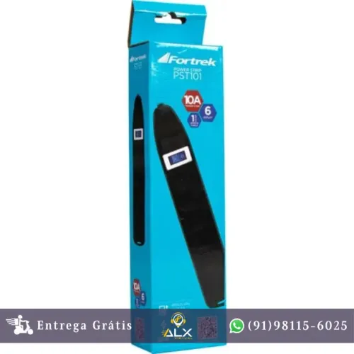 Filtro de Linha 6 Tomadas Fortrek 2p+t Pst-101 Preto *ENTREGA GRÁTIS*