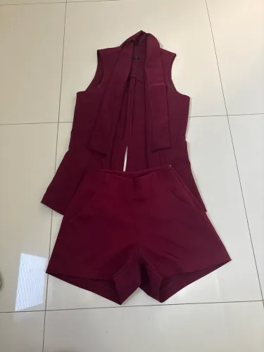 brecho - Conjunto blazer e short alfaiataria -P