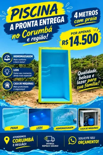 Piscina a Pronta Entrega para Lago Corumbá e Região