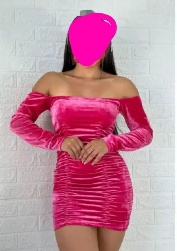 VESTIDO CIGANINHA VELUDO CURTO PINK
