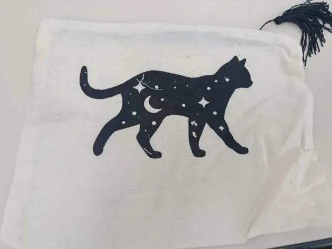Necessaire gato estrela 100% algodão Cru