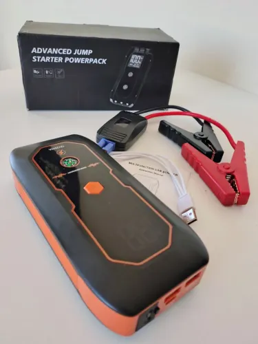 Auxiliar de Partida Veicular 2500A Potente + USB + Lanterna