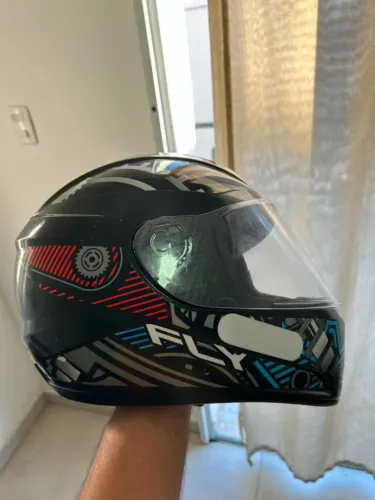 Capacete Fly F-9 Motor Preto/Azul 58