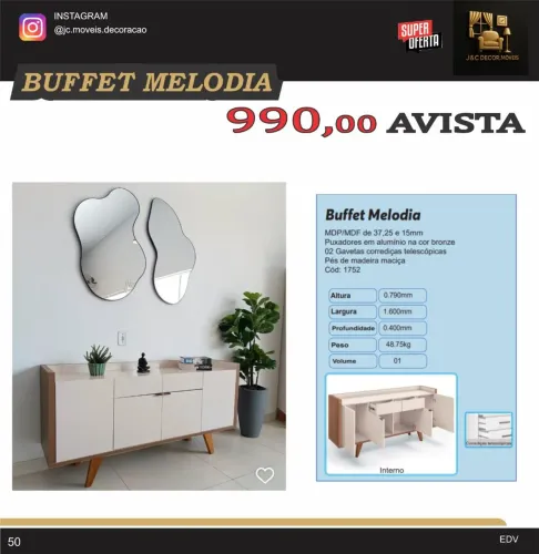BUFFET MELODIA 1.60M
