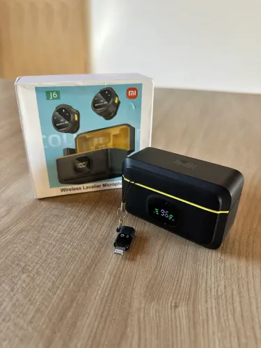 Microfone Lapela Sem Fio J6 Tipo C e Lightning