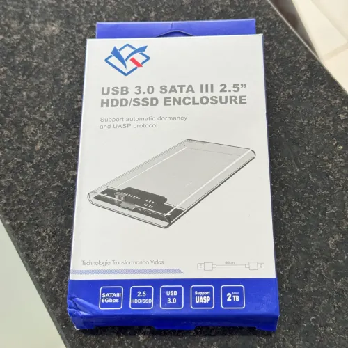 Case hd 2.5 sata para hd de notebook transparente