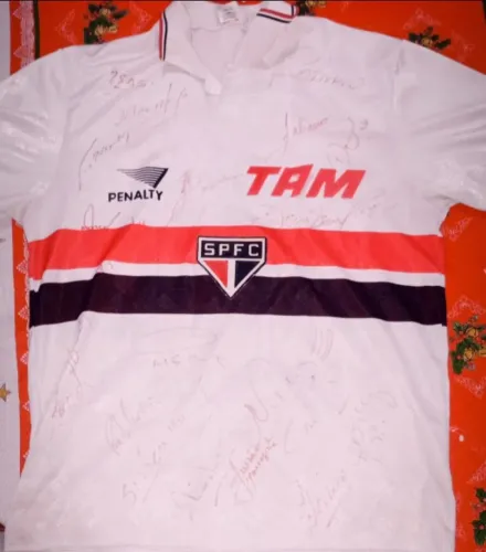 Camisa SPFC toda autografada TAM 1995