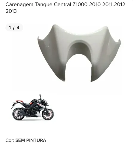 Carenagem tanque Central Z1000, 2010, 2011, 2012, 2013