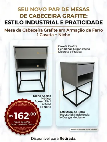 Conjunto mesa de cabeceira