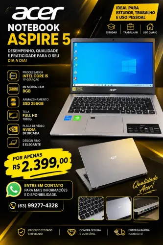 Notebook ACER ASPIRE 5 10x sem juros