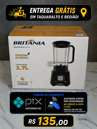 Liquidificador Britânia 2,7 Litros 4 Velocidades Turbo