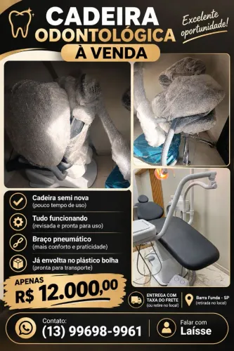 Vende-se cadeira odontológico