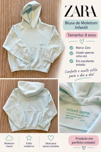Blusa de moletom infantil - Zara