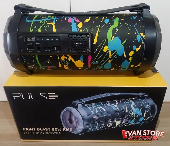 Caixa de som Bluetooth pulse 80w paint blast 
