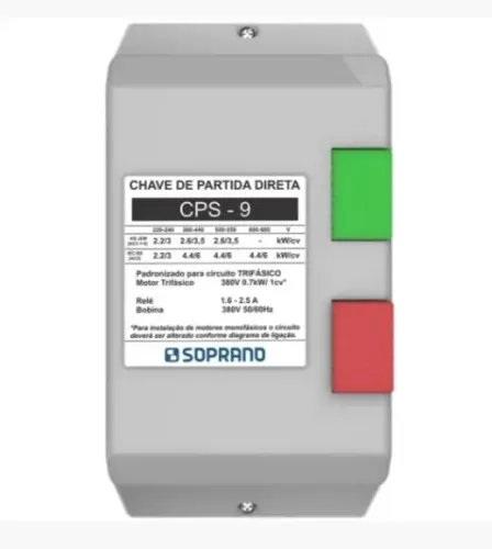 Chave partida direta 1cv/380 soprano 