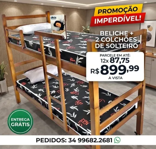 Beliche + 2 colchões $899,99 A vista ou 12x 87,75 no cartão