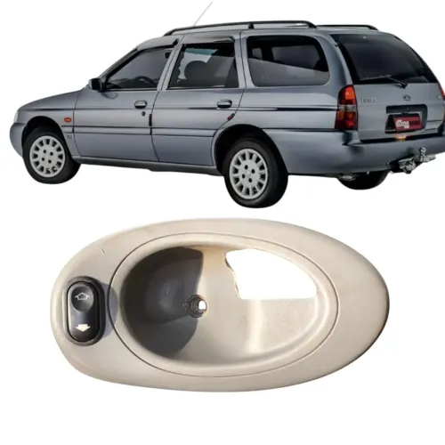 Moldura Interna Com Botão Escort Zetec Tras Esq Cinza-escuro