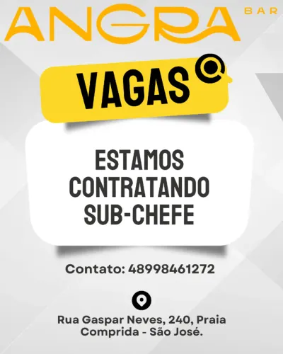 SUB-CHEFE DE COZINHA COM EXPERIÊNCIA, PERÍODO INTEGRAL