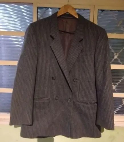 blazer cinza com listras golden crown