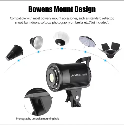 Luz LED COB Andoer LM135Bi Profissional Bi-Color Bowens