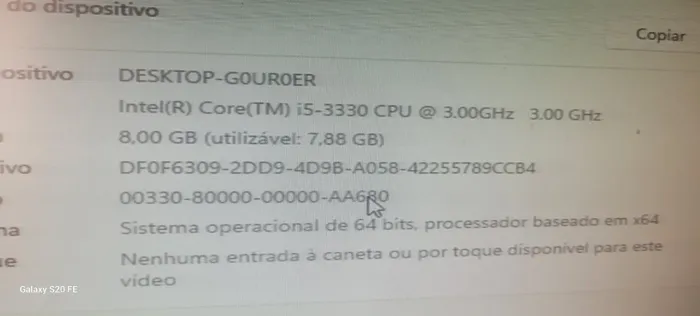 Cpu hp i5 8gb com ssd 128gb
