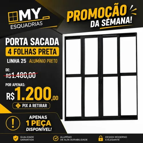 PORTA SACADA 4 FOLHAS PRETA LINHA PREMIUM