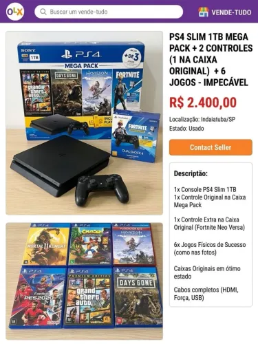 VENDO PS4 SLIM MEGAPACK