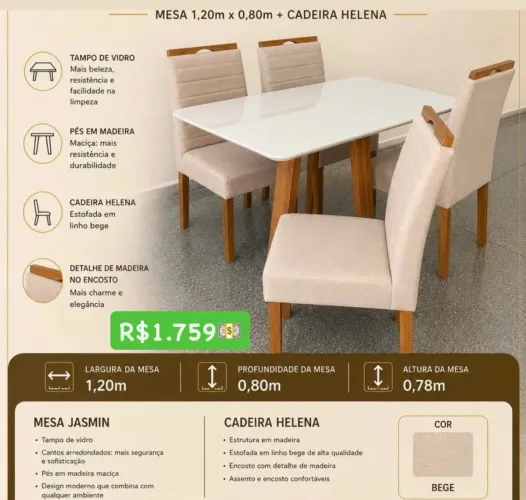 Mesa de jantar Q456