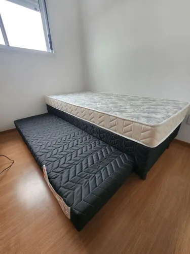 Cama box solteiro com auxiliar