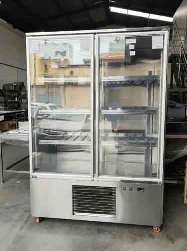 Expositor inox autosserviço resfriados 2 portas 1250×650×2080