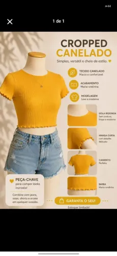 Blusa Amarela Feminina