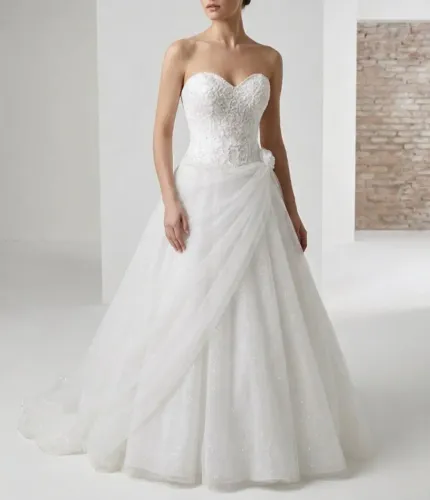 Vestido De Noiva Tule Gliterizado