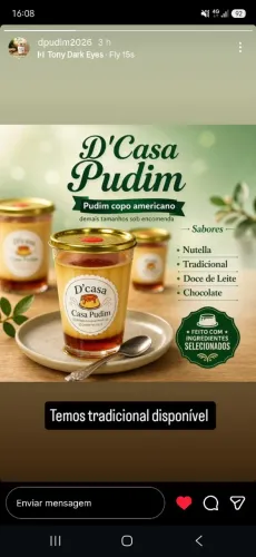 Pudim no copo americano