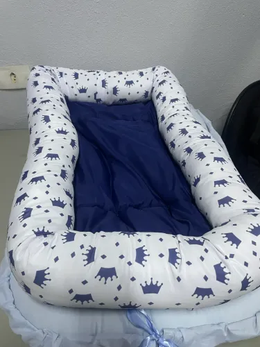 Ninho + kit berço masculino azul marinho
