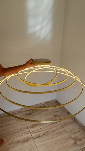 Luminaria 5 aneis 3k luxo