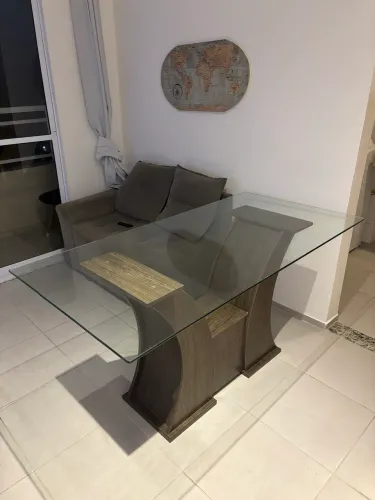 Mesa de jantar - Tampão de vidro