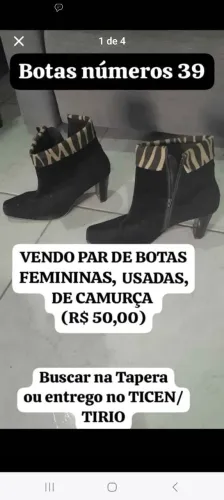 VENDO PAR BOTAS CAMURÇA