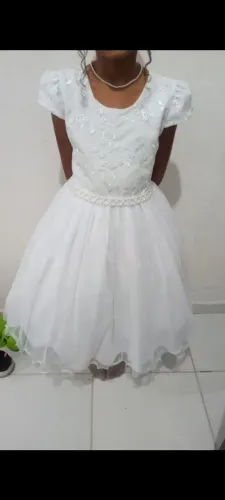 Vestido branco infantil Tam 10