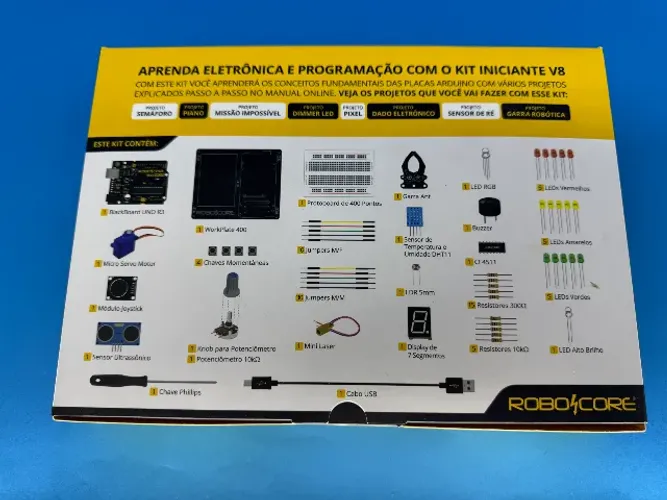 Kit Iniciante V8 para Arduino RoboCore