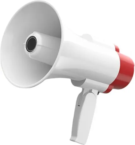 Megafone Profissional Recarregável Amplificador De Voz Com Gravação de 260 s e Sirene