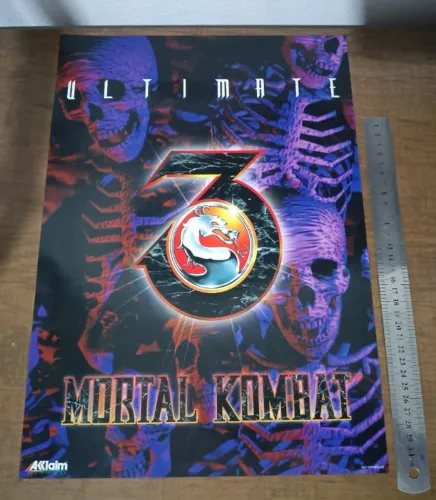 Material de divulgação Mortal Kombat 3 Ultimate ( arcade 1995) poster original da época
