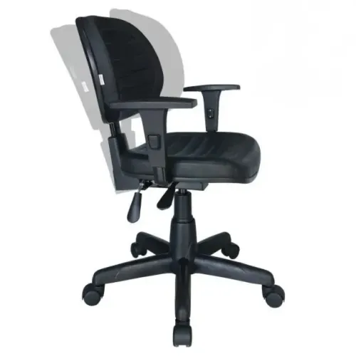 Cadeira Back System Executiva Costurada Preta Braços Reguláveis Ergonômica Modelo 31008