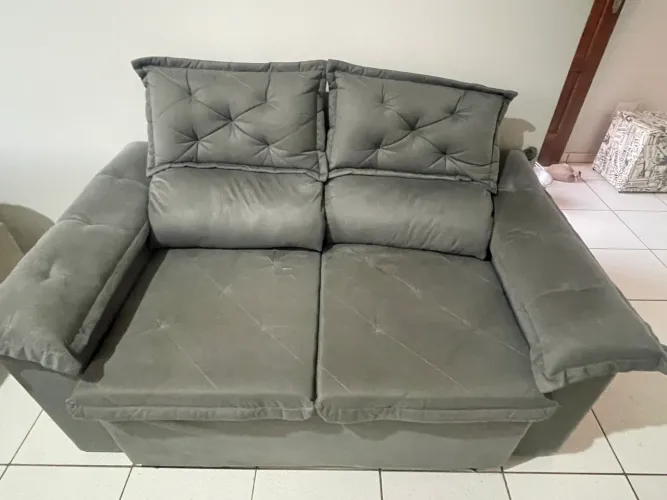 Sofá Retrátil 2 lugares Cinza
