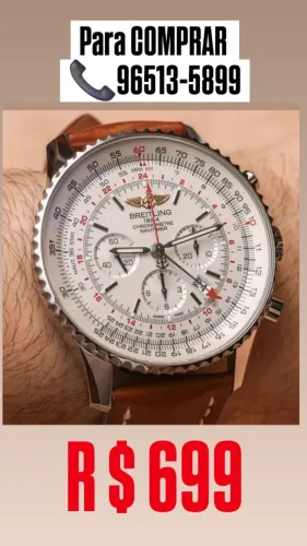 Relógio BREITLING NAVITIMER MULTIFUNCIONAL PULSEIRA DE COURO 