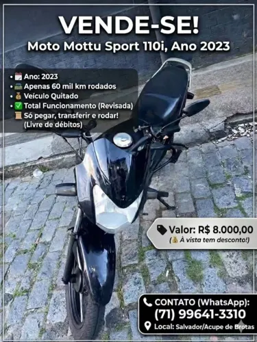 Mottu Sport 110I 110cv 7CV Gasolina Mec. 2023