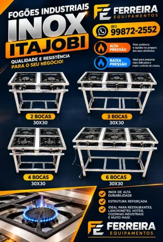 Fogão industrial inox em 10x sem juros pronta entrega