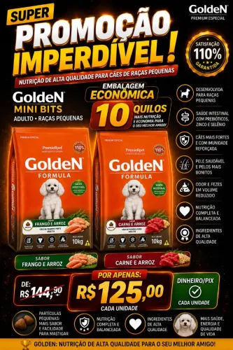Ração golden formula raças pequenas, fazemos entregas em todo DF 