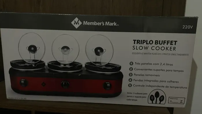 Buffet térmico elétrico triplo Member?s Mark 3 cubas inox
