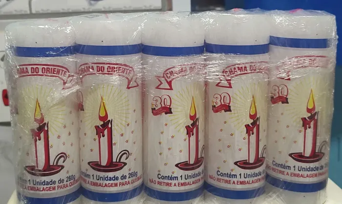 Pacote com 10 velas de 7 dias 260g
